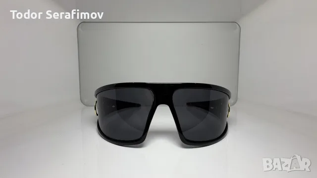 Дамски слънчеви очила Dior Cannage Shield / Wrap – Черни / Златисто CD лого / Релефни дръжки, снимка 3 - Слънчеви и диоптрични очила - 55983147