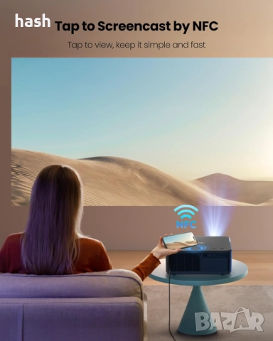 Видео проектор Yaber K2 800 ANSI Lumens 1080P Full HD WiFi6 Bluetooth, видео 4K Вграден TV Dongle с , снимка 2 - Телевизори - 52182462