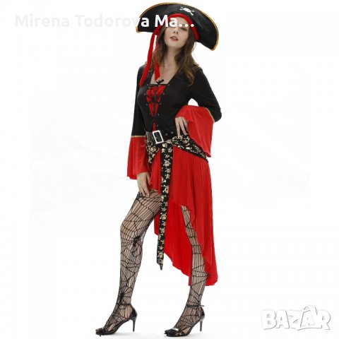 Хелоуин Секси карибски пирати Капитанска рокля Косплей костюм , снимка 5 - Други - 38243779