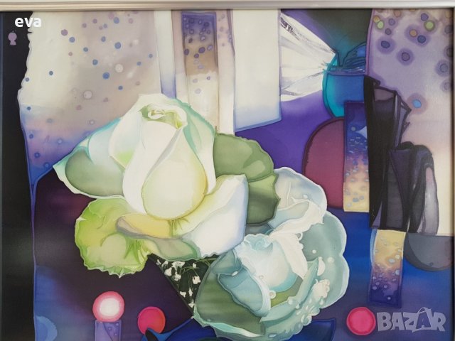 Уникална картина от Данелина Косева Батик естествена коприна, снимка 3 - Картини - 38540716