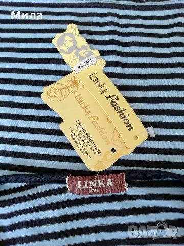 Нова блуза на сини и черни ленти, снимка 4 - Блузи с дълъг ръкав и пуловери - 38323045