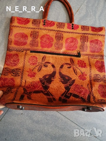 Чанта от естествена кожа-Мароко, снимка 4 - Чанти - 54088770