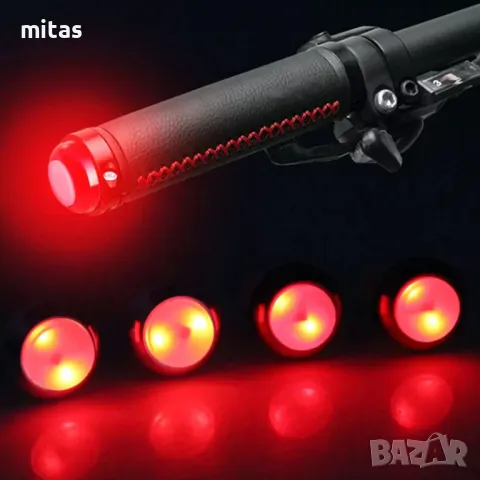 Тапи за кормило на велосипед Cool LED, Алуминиеви, Светещи, Черни, снимка 6 - Аксесоари за велосипеди - 50255119