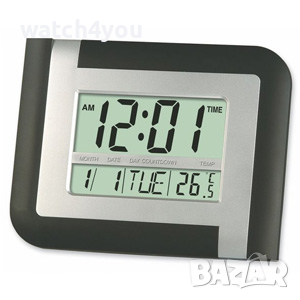 НОВ ДИГИТАЛЕН СТЕНЕН ЧАСОВНИК С ГОЛЕМИ ЦИФРИ И ТЕМПЕРАТУРА. ЕЛЕКТРОННИ СТЕННИ ЧАСОВНИЦИ, снимка 2 - Стенни часовници - 44706765