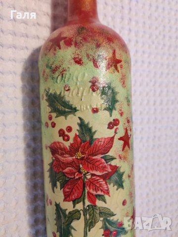 Декорирана бутилка за Нова година, снимка 2 - Други - 39027217