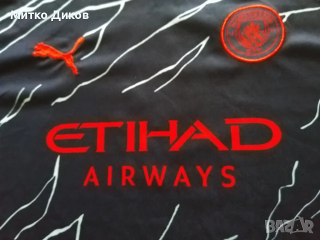 Манчестър Сити футболна тениска маркова на Пума №9 Ерлинг Холанд размер ХЛ юноши към С като нова, снимка 5 - Футбол - 51083642