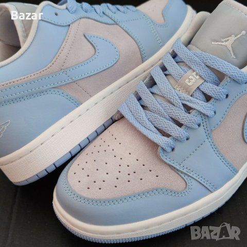 Нови Маратонки Nike Air Jordan 1 Low Icy Blue Размер 39 Обувки , снимка 8 - Маратонки - 40258817