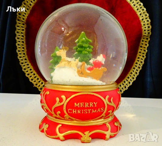 Преспапие Дядо Коледа,елен,елхи,сняг,етикет Нидерландия. , снимка 6 - Декорация за дома - 53939866