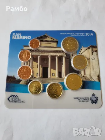 Сан Марино, Комплект 1 ct. - 2 евро, монетна карта, 2014 г., Рим, MS, снимка 2 - Антикварни и старинни предмети - 49541107