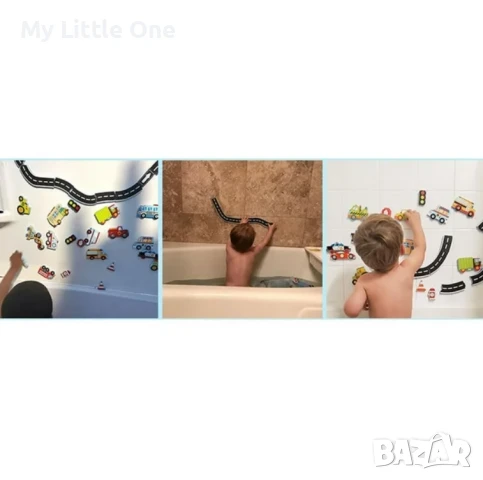 Комплект меки играчки за баня с коли, снимка 4 - Игри и пъзели - 51006568