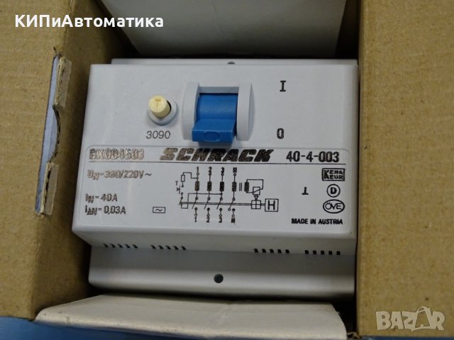дефектнотокова защита SCHRACK 40-4-003 residual current circuit breaker 40A, 30mA, снимка 10 - Резервни части за машини - 37238865