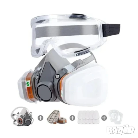 Предпазна маска 6200 с филтри и очила, снимка 2 - Други инструменти - 50045928