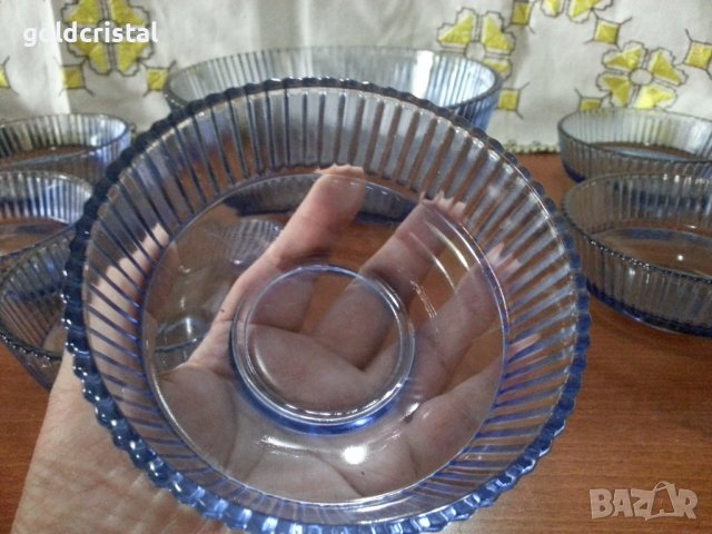 Ретро стъклени купички и купа фруктиера , снимка 7 - Антикварни и старинни предмети - 42135937