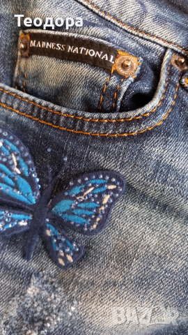 Дънки с 3Д пеперуди, снимка 6 - Дънки - 52774831