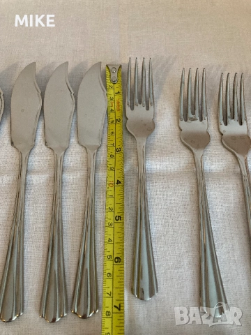 Комплект вилици с ножове за риба и 6 кафени лъжички, снимка 5 - Прибори за хранене, готвене и сервиране - 52325194