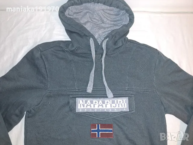 Napapijri Mens Green Burgee Winter 1 Hoodie (S) мъжки суичър , снимка 3 - Суичъри - 47755156