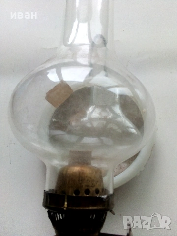 Стара газена лампа № 8 комплект със стъклото /шишето/, снимка 2 - Антикварни и старинни предмети - 53222534