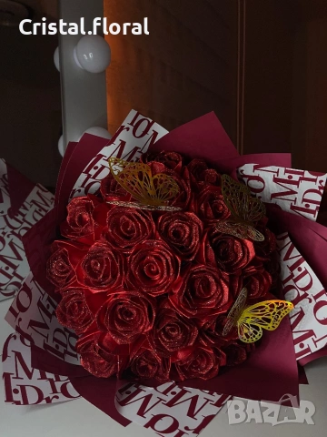 	„Ръчно създадена магия: букет от сатенени рози“, снимка 2 - Други услуги - 54168215