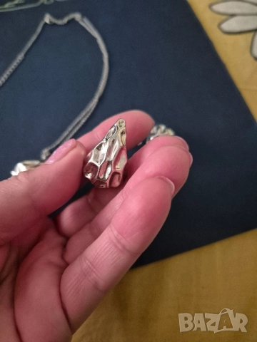 сребърен ковплект, снимка 3 - Колиета, медальони, синджири - 52589423