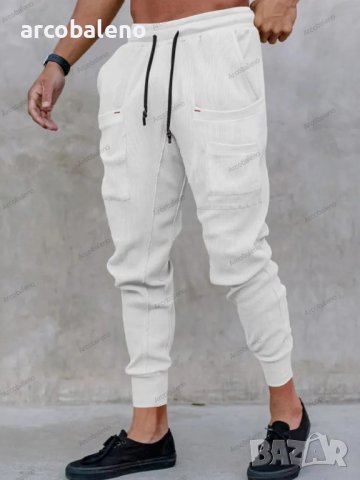 Широки мъжки ежедневни панталони с много джобове, 5цвята, снимка 12 - Панталони - 42783281