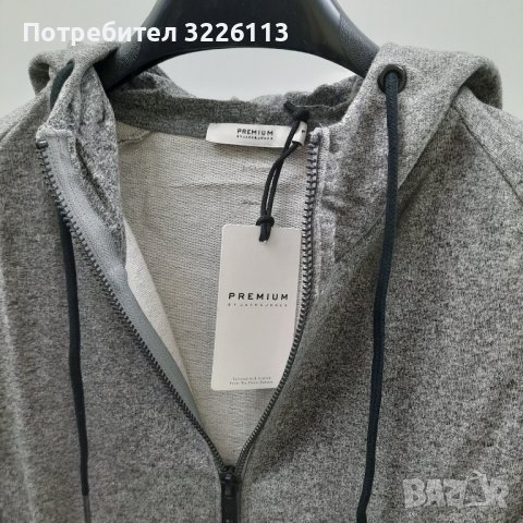 Мъжки суичър Jack & Jones, размер - L / Slim fit/. Два цвята - черно и сиво. 