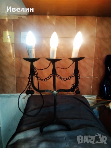 стара настолна лампа-свещник, снимка 4 - Настолни лампи - 31666102