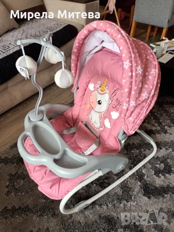 Люлка-шезлонг Lorelli, Dream Time, Rose Velvet Unicorn , снимка 3 - Детски шезлонги - 52544896