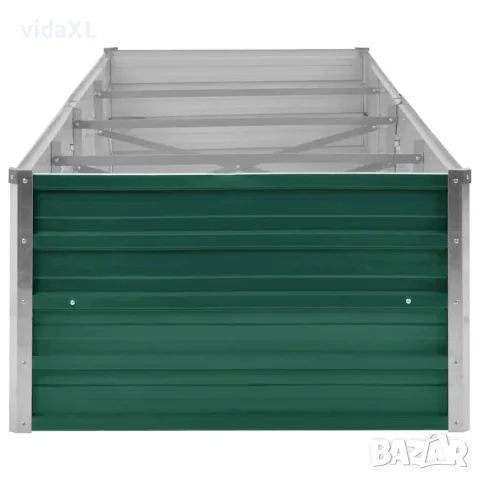 vidaXL Градинска висока леха поцинкована стомана 320x80x45 см зелена, снимка 5 - Саксии и кашпи - 56147623