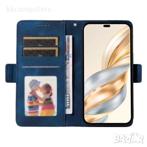 Honor Magic7 Lite 5G Rhombus Texture Magnetic Wallet Кожен Калъф и Протектор, снимка 8 - Калъфи, кейсове - 52623865