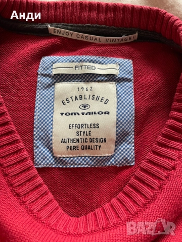 Tom Taylor Мъжки памучен пуловер, размер L, снимка 6 - Пуловери - 51861416