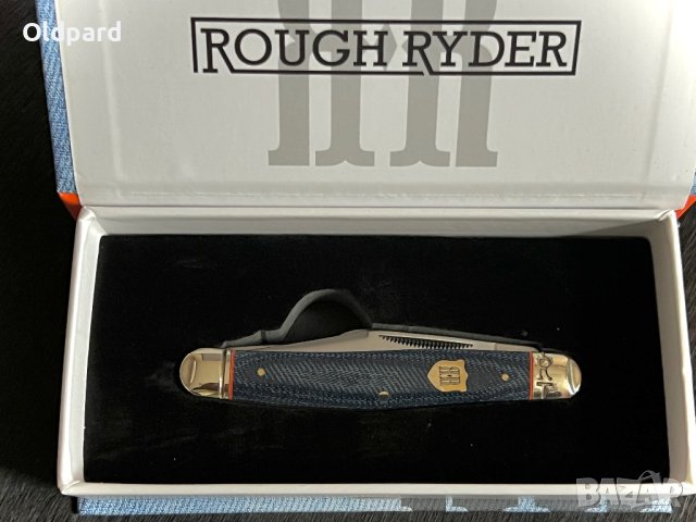 Колекционерски джобен сгъваем нож с три остриета RR Stockman Denim Micarta. (RR2344), снимка 6 - Ножове - 44296644