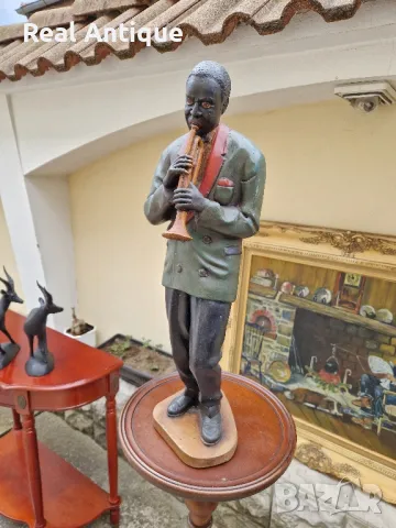 Чудесна антикварна колекционерска холандска фигура статуетка музикант , снимка 5 - Статуетки - 50166717