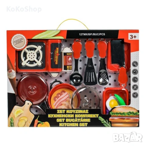 Детски кухненски комплект с котлон и аксесоари, снимка 2 - Образователни игри - 53055786