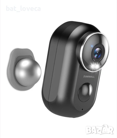 Охранителна камера, ZUMIMALL F5, външна, захранвана с батерии, безжична, 2,4 GHz WiFi