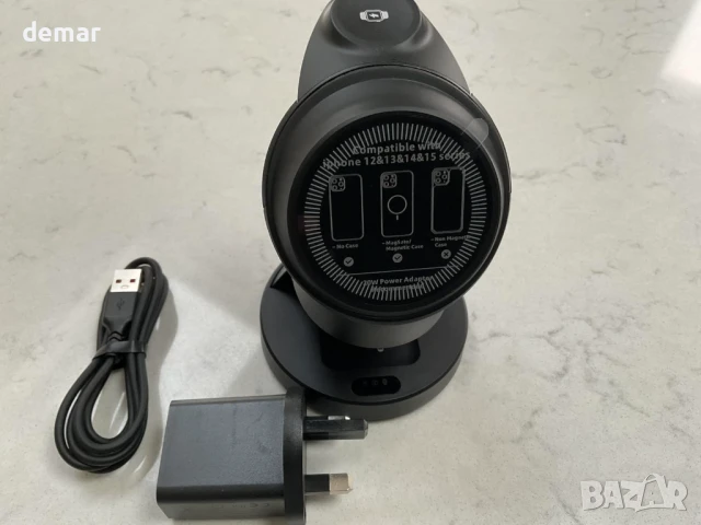 3 в 1 безжична зарядна станция за Apple устройства, Magsafe (черна), снимка 8 - Безжични зарядни - 50769330