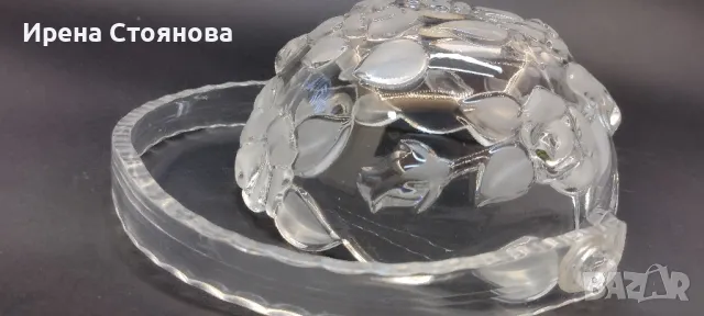 Кошничка/бонбониера с пластмасова дръжка, кристално стъкло Walther Glas., снимка 10 - Декорация за дома - 48199473