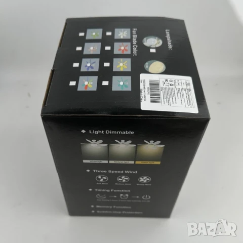 Модерна вентилаторна лампа с форма на цвете, LED осветление, дистанционно, 40W, 1200 лумена, снимка 3 - Лед осветление - 51051513