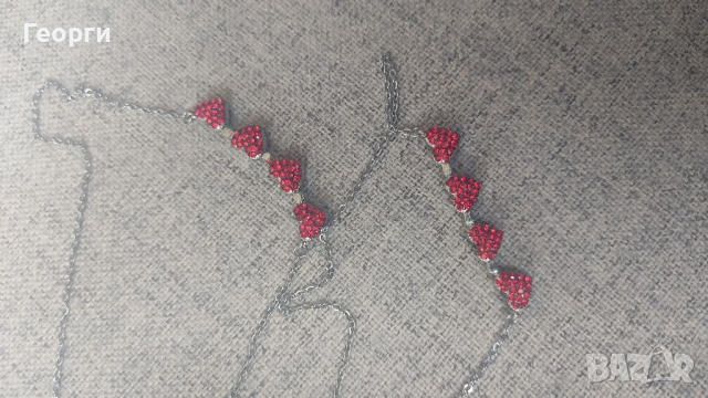 Mагнитни сърца в цвят сребро със синджирче., снимка 4 - Колиета, медальони, синджири - 36433031