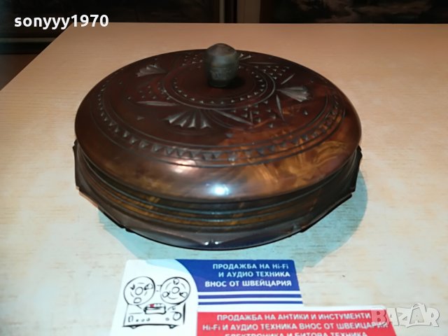КРЪГЛА КУТИЯ С КАПАК-ВНОС ФРАНЦИЯ, снимка 3 - Антикварни и старинни предмети - 29496026