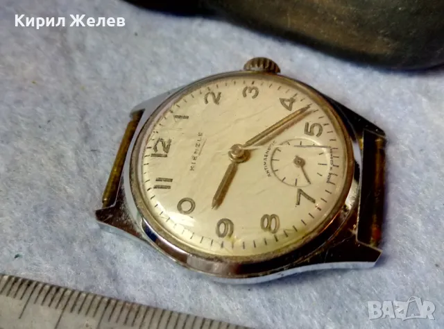 KIENZLE ANTIMAGNETIK MADE in GERMANY Стар РЯДЪК МОДЕЛ МЕХАНИЧЕН РЪЧЕН НЕМСКИ ЧАСОВНИК РАБОТЕЩ 49575, снимка 12 - Антикварни и старинни предмети - 48443990