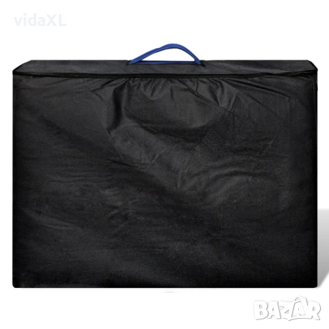 vidaXL Синя сгъваема масажна кушетка 2 зони с дървена рамка(SKU:110075), снимка 2 - Масажори - 54179752