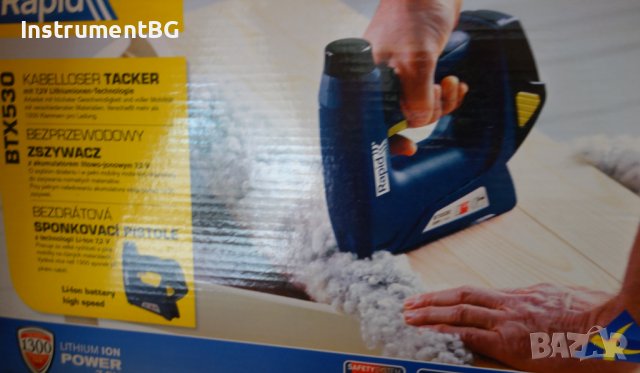 Безжичен пистолет за телбод Rapid BTX530 Li-Ion / в куфар, снимка 12 - Винтоверти - 38112984