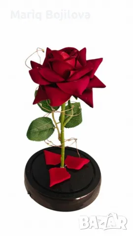 Красива осветена роза в стъкленица с красива подаръчна кутия, снимка 6 - Декорация за дома - 48577251
