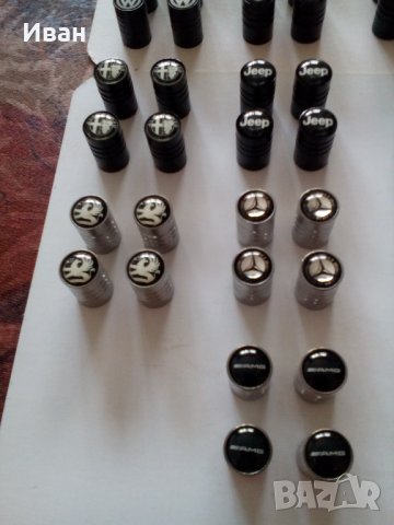 Качественни черни капачки за вентили винтили с емблеми на марка кола автомобил мотор камион джип мик, снимка 11 - Аксесоари и консумативи - 29811432