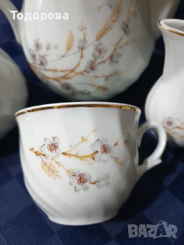 Порцеланов сервиз за чай-Китка  с декор -Ябълков цвят, снимка 5 - Сервизи - 42612581