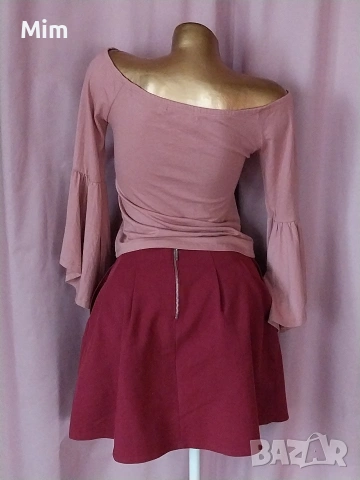 М/XL Червена разкроена пола и черен потник , снимка 10 - Поли - 53895492