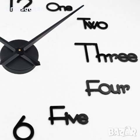  4246 Самозалепващ се стенен 3D часовник, снимка 6 - Стенни часовници - 30531213