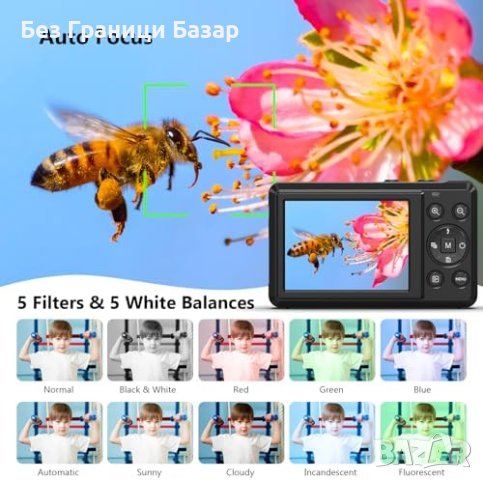 4K Портативна Фотокамера - 44MP, 32GB SD, Две Батерии, снимка 5 - Фотоапарати - 44179626