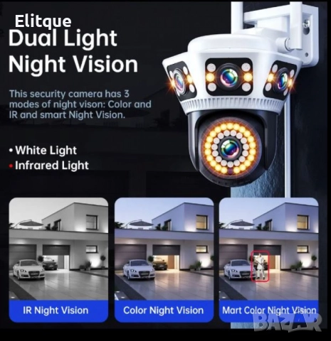 Пълноцветна панорамна 6K Wi-Fi камера за нощно виждане