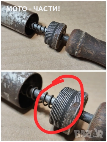 Помпа За Ретро Велосипеди / НОМЕР 27. / 41 см. / РАБОТЕЩА, НО РЕЗБАТА НЕ ДЪРЖИ. , снимка 5 - Аксесоари за велосипеди - 53906177